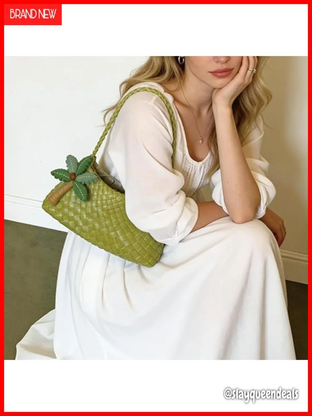 Handwoven Leather Shoulder Bag Hobo Purse Braided Strap